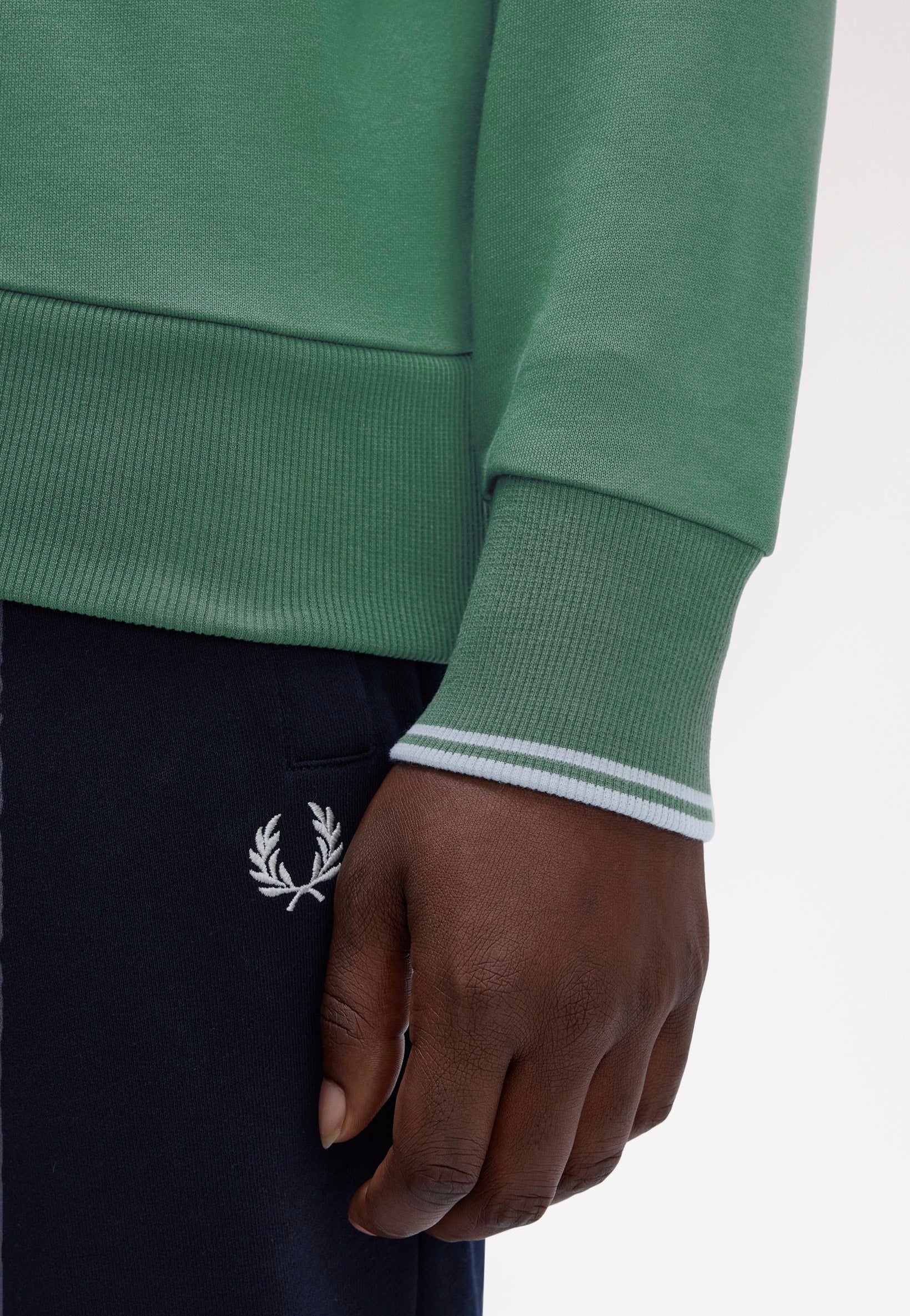 Fred Perry - Crew Neck Sport Green/Trackblue - Sweater | Men-Image