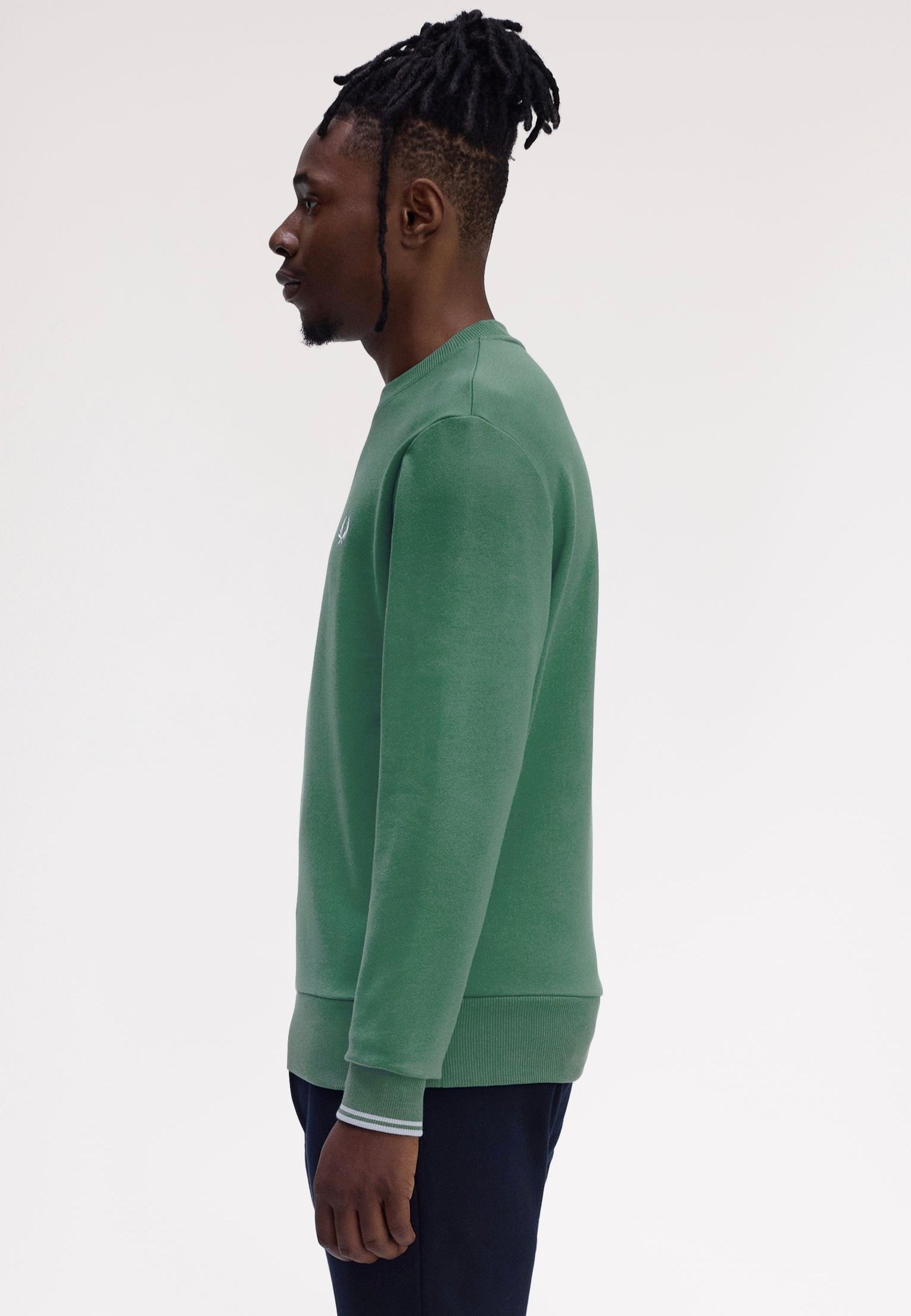 Fred Perry - Crew Neck Sport Green/Trackblue - Sweater | Men-Image