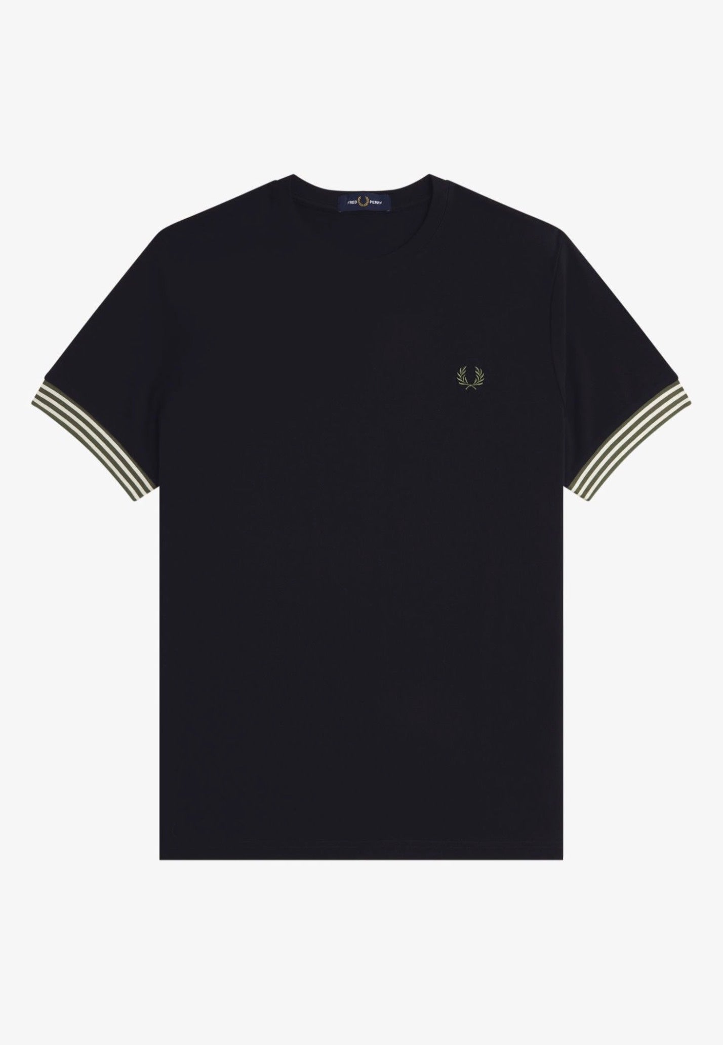 Fred Perry - Striped Cuff T-Black - T-Shirt | Men-Image