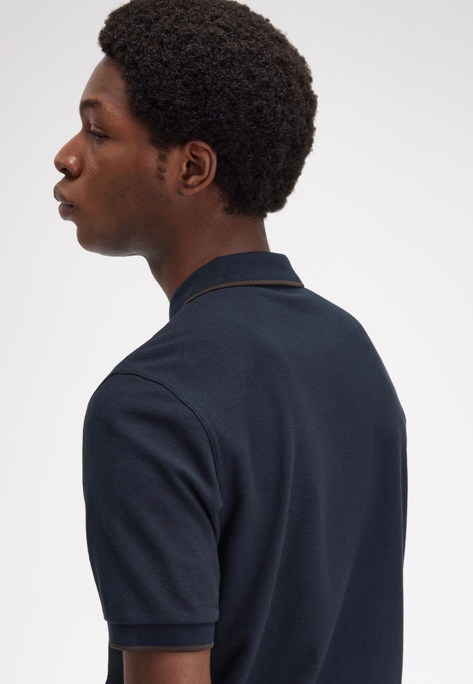 Fred Perry - Crepe Pique Zip Neck Navy - Polo | Impericon