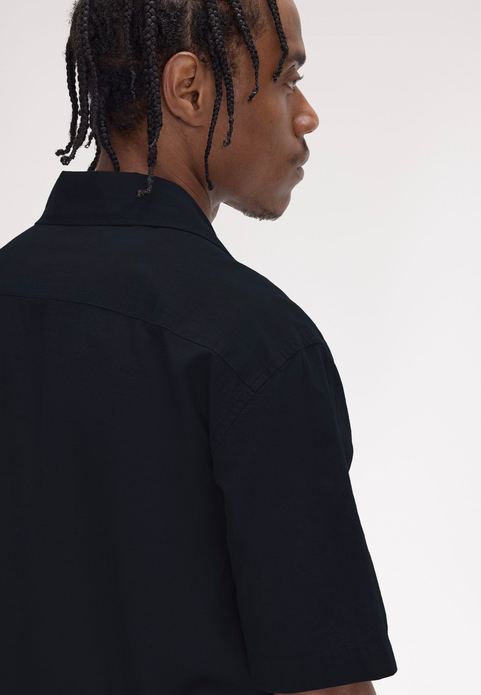 Fred Perry - Lightweight Texture Revere Collar Navy - Shirt | Men-Image