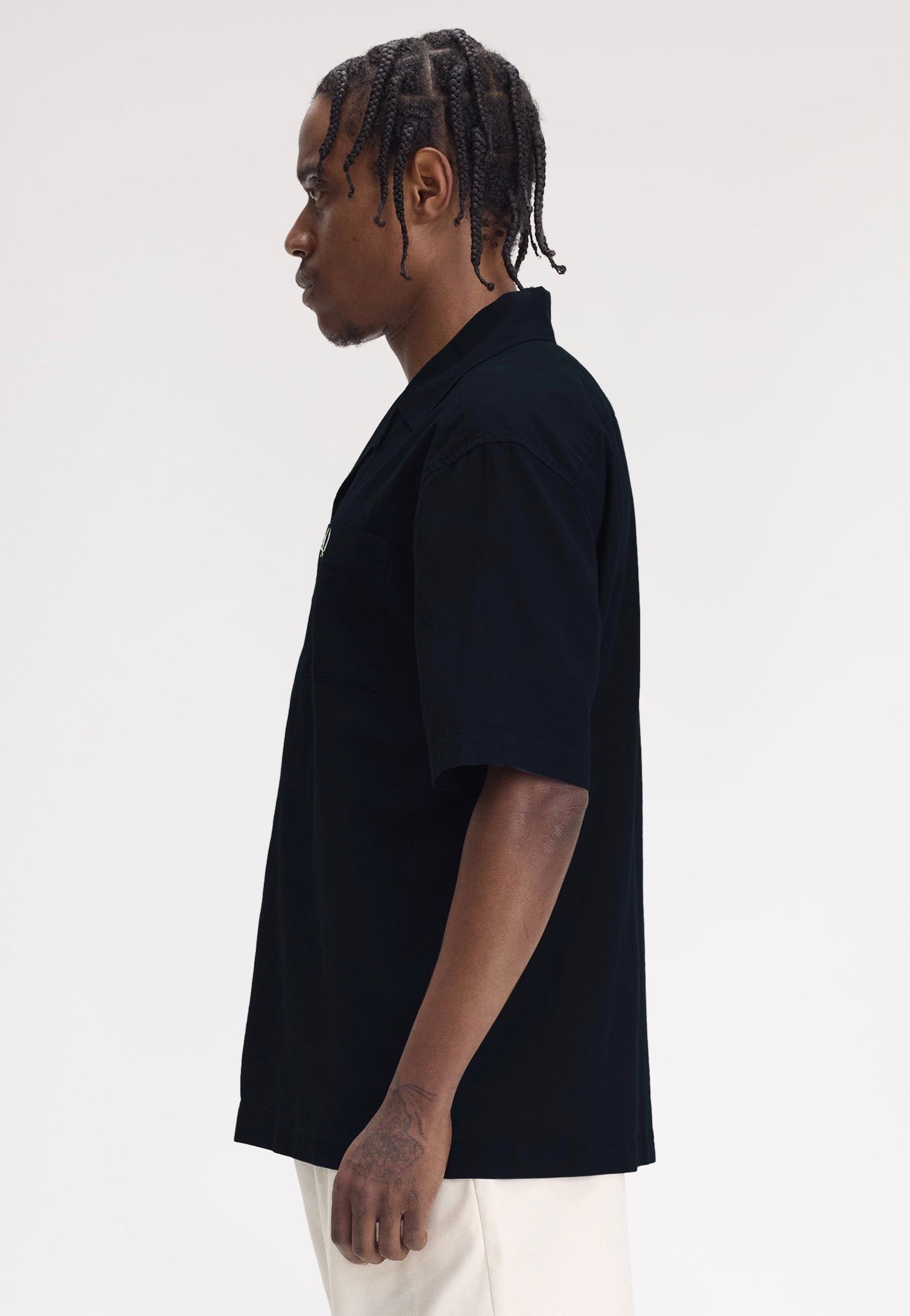 Fred Perry - Lightweight Texture Revere Collar Navy - Shirt | Men-Image