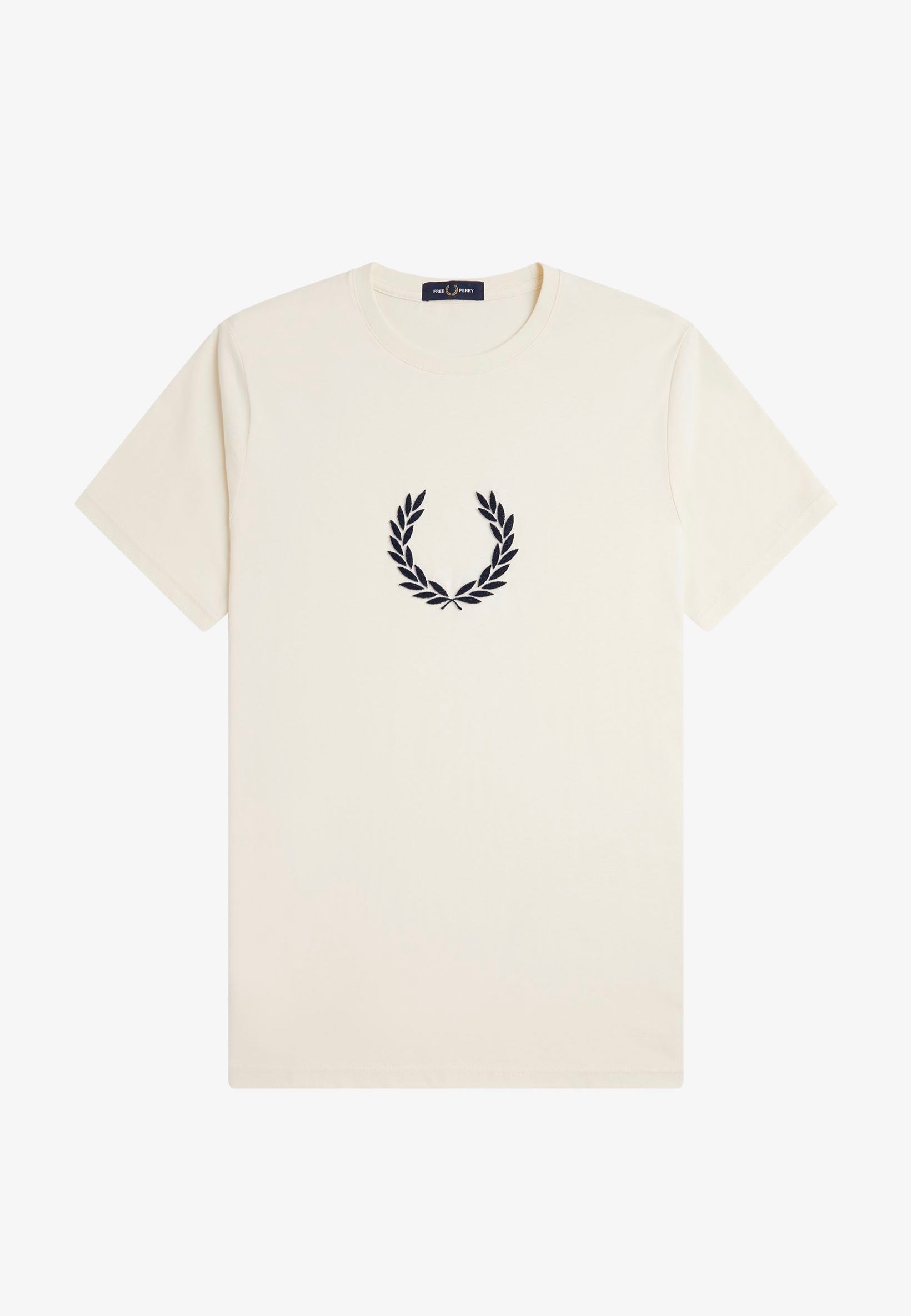 Fred Perry - Textured Laurel Wreath Ecru - T-Shirt | Men-Image