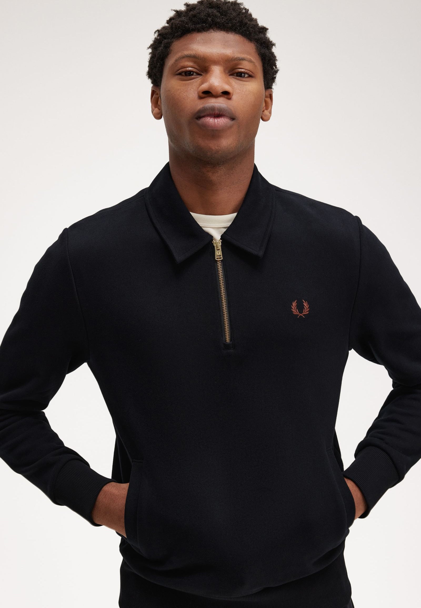 Fred Perry - Half Zip Black - Sweater | Impericon