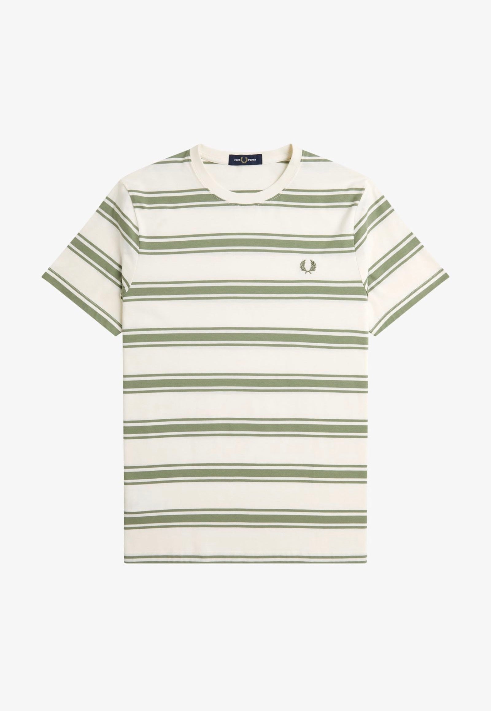Fred Perry - Fine Stripe Light Ecru - T-Shirt | Men-Image