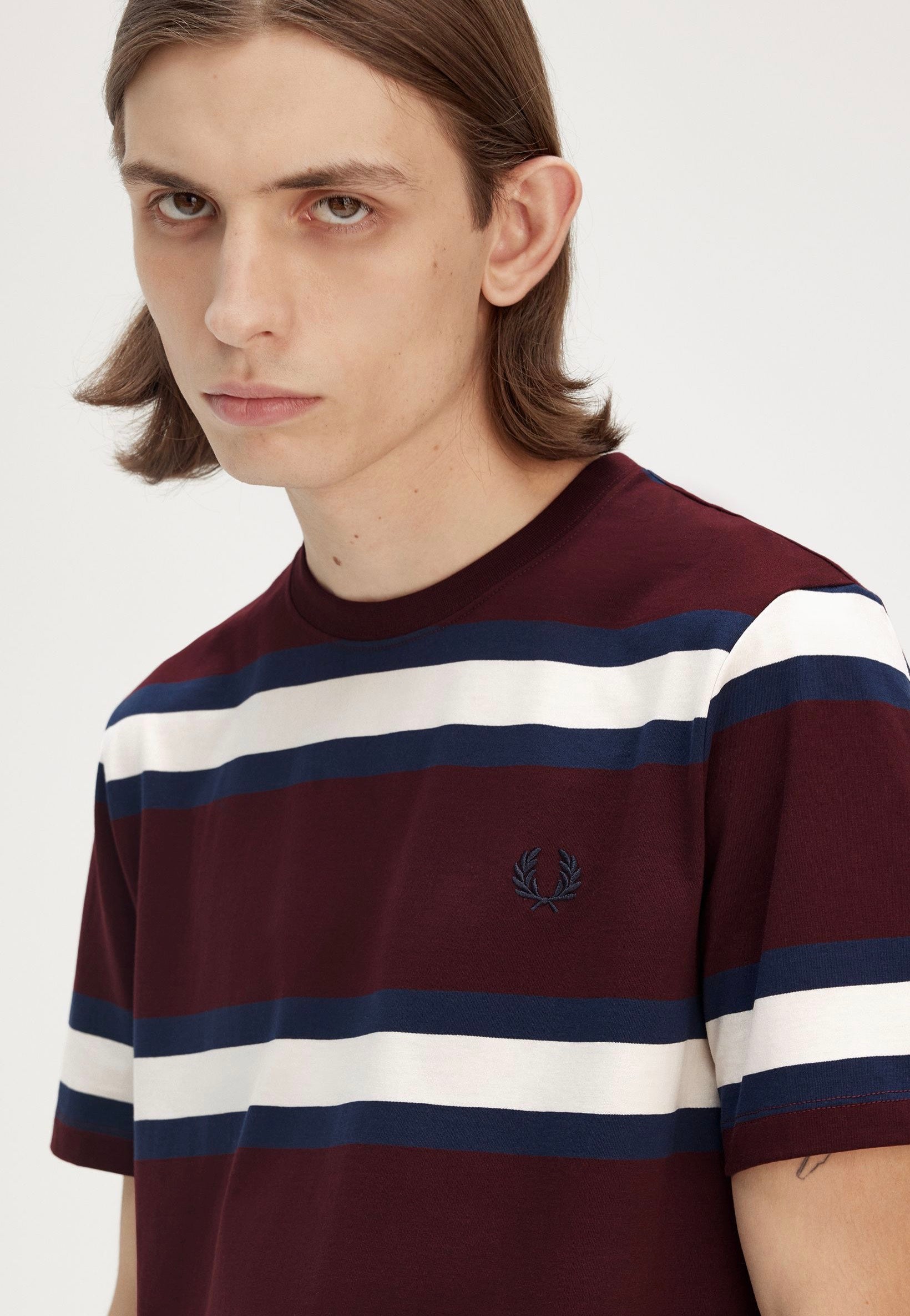 Fred Perry - Bold Stripe Oxblood - T-Shirt | Men-Image