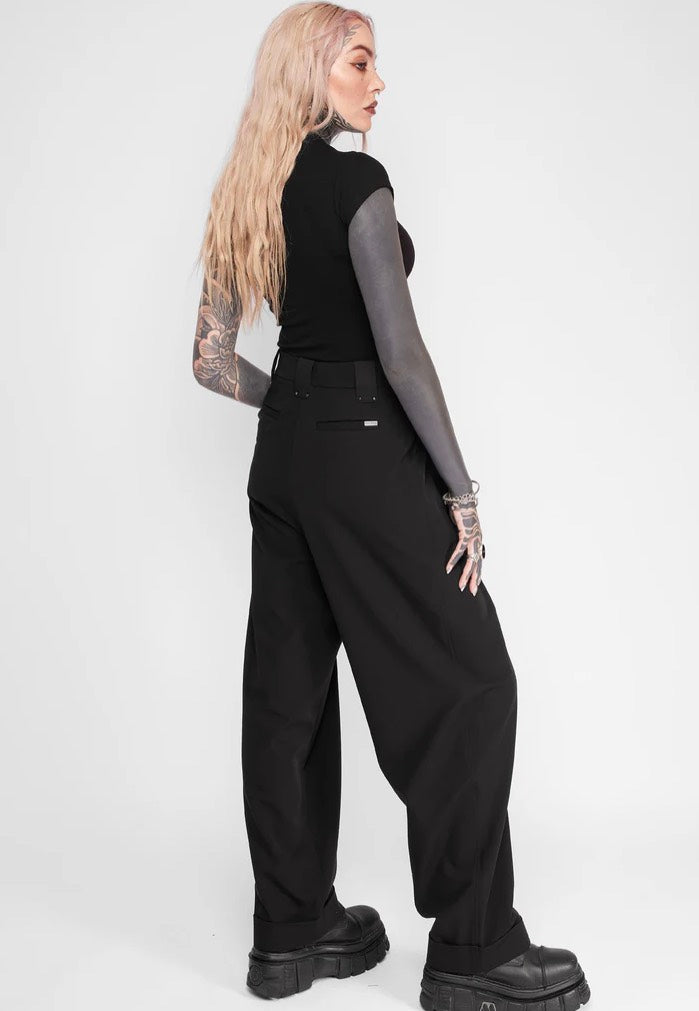 Mary Wyatt Riley Relaxed Pleated Black - Pants | Impericon