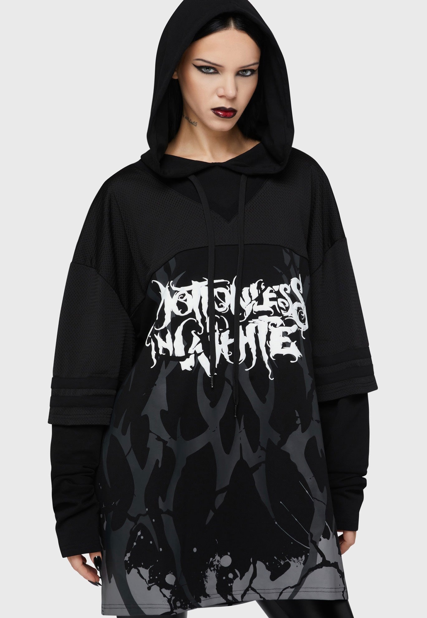 Killstar x Motionless In White - Masked For Death Black - Hoodie | Women-Image