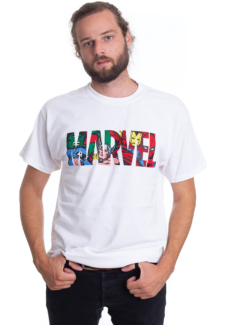 Marvel Comics - Logo Character Infill White - T-Shirt | Men-Image