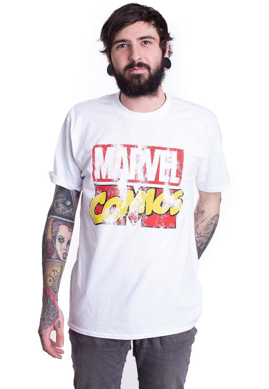 Marvel Comics - Retro Logo White - T-Shirt | Men-Image
