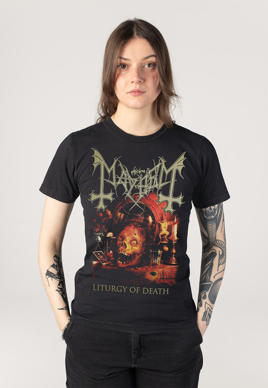 Mayhem Liturgy Of Death T-Shirt | Women-Image
