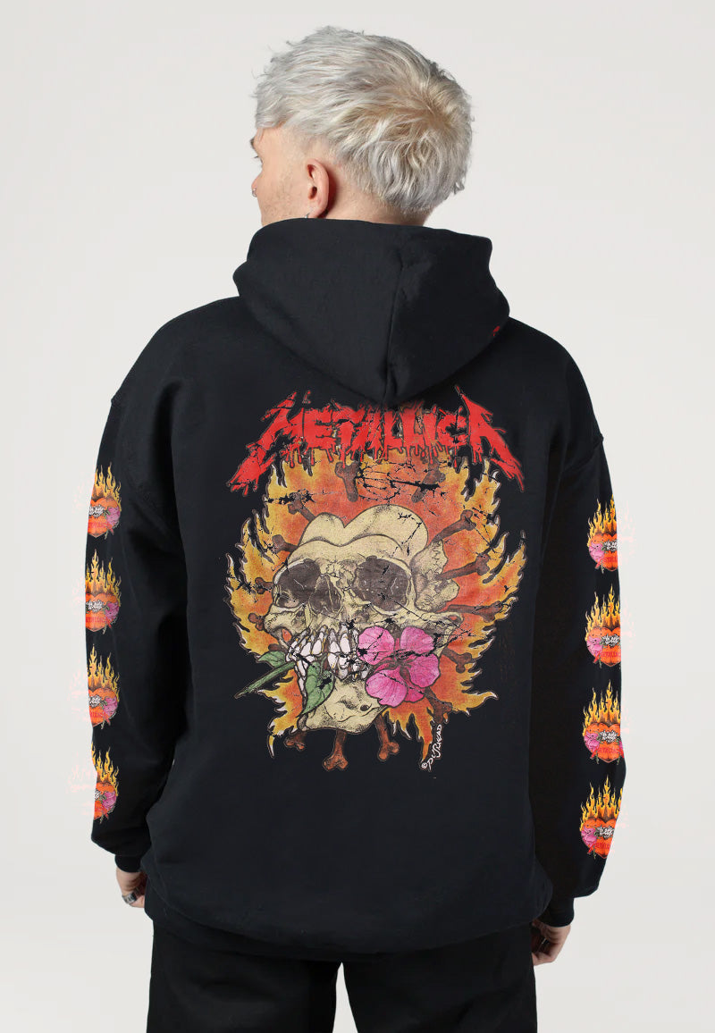Metallica - Flower Skull Backprint - Hoodie | Men-Image