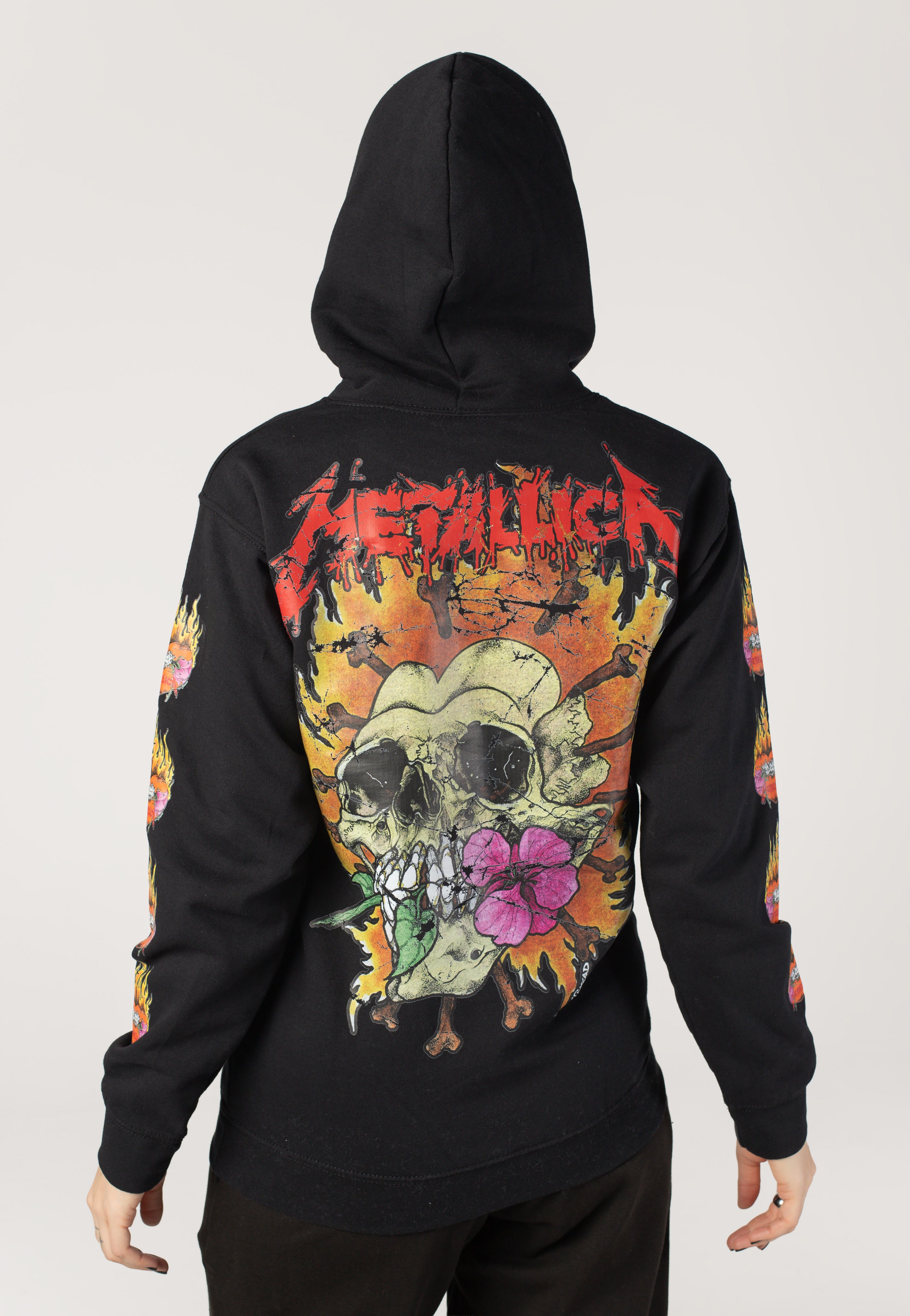 Metallica - Flower Skull Backprint - Hoodie | Women-Image