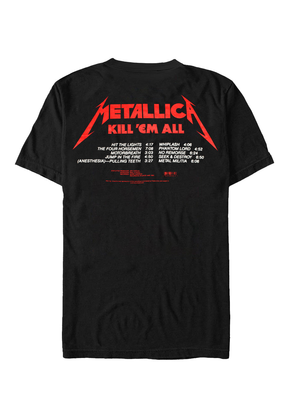 Kill 'Em All Tracks - T-Shirt