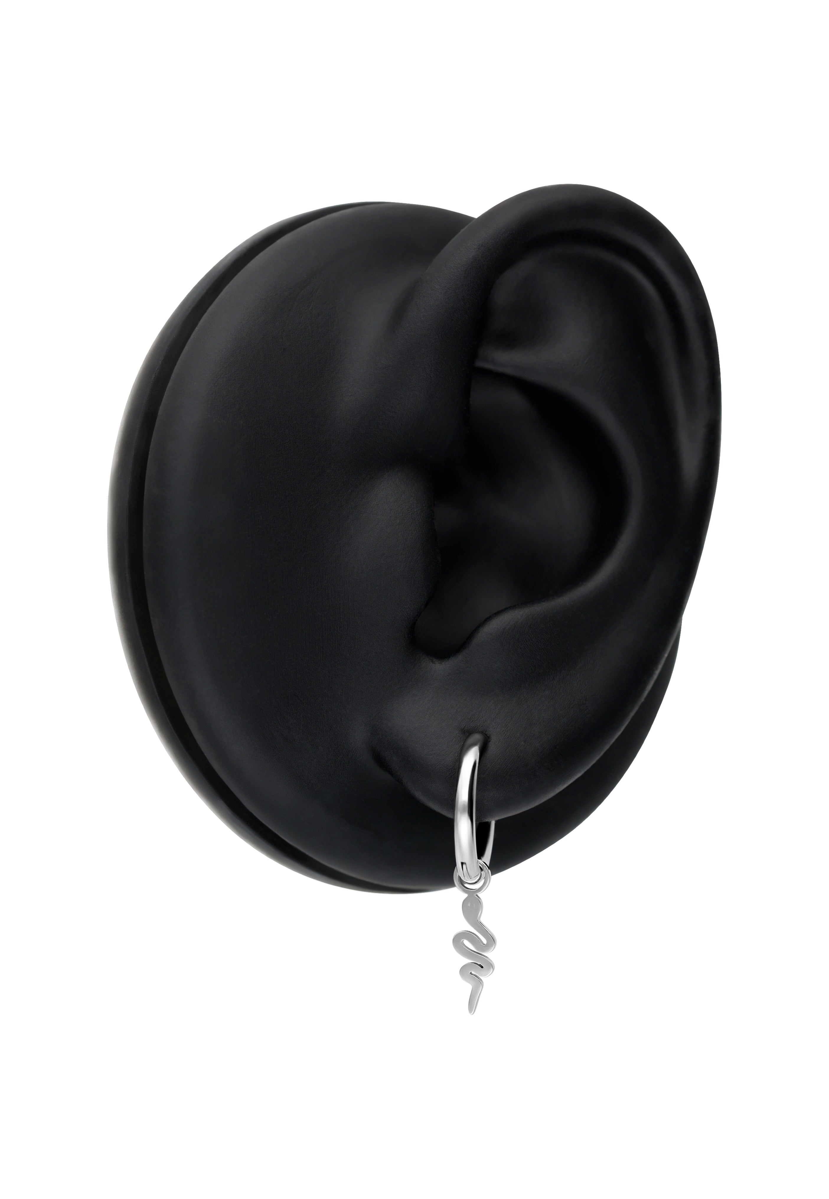 Wildcat - Mini Snake Hoops Pair Silver - Earrings | Neutral-Image