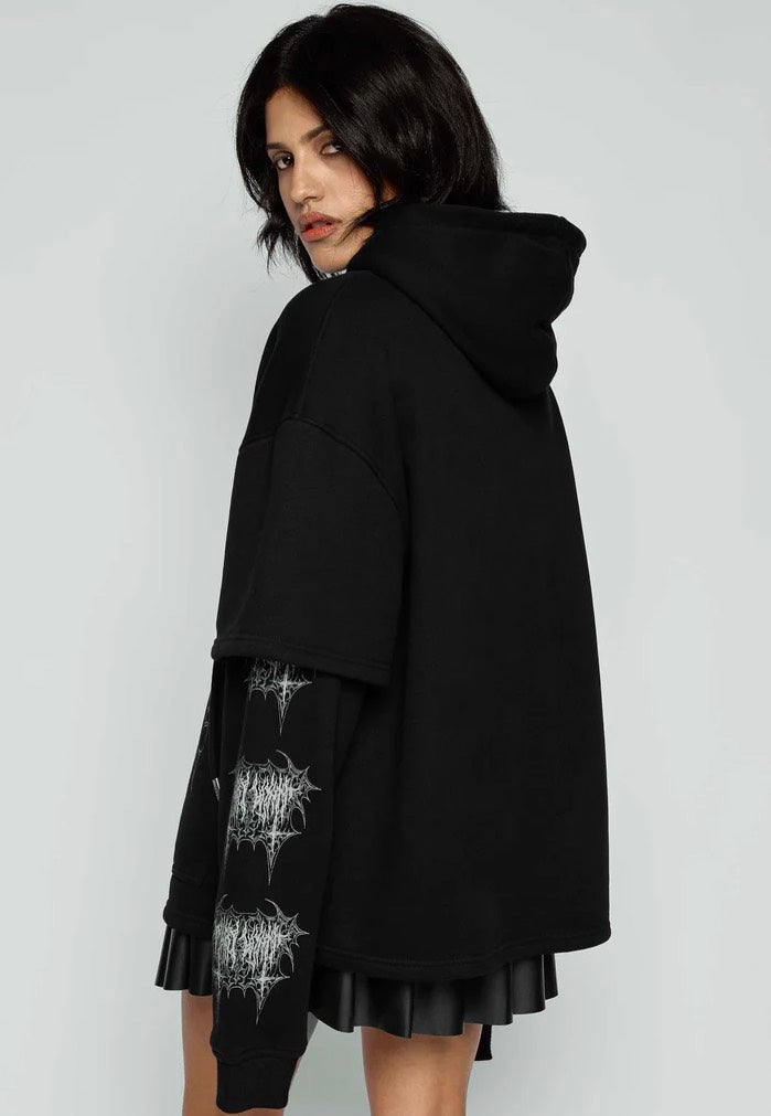 Mary Wyatt - Midnight Oversized Layered Black - Hoodie | Women-Image