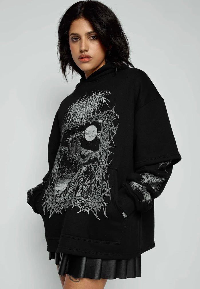 Mary Wyatt - Midnight Oversized Layered Black - Hoodie | Women-Image
