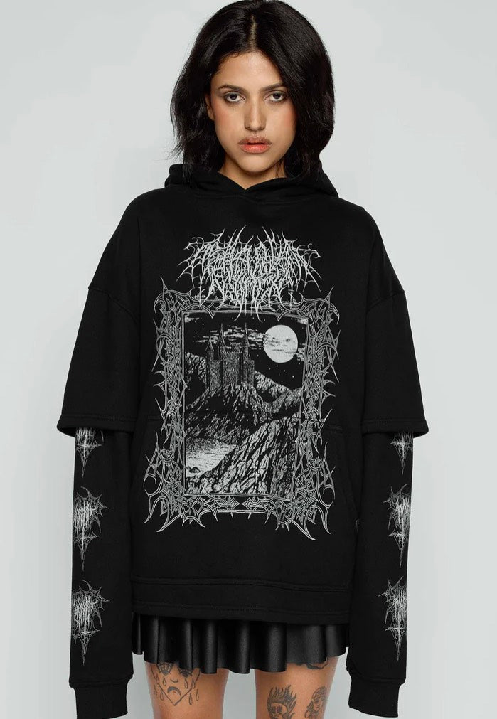 Mary Wyatt - Midnight Oversized Layered Black - Hoodie | Women-Image