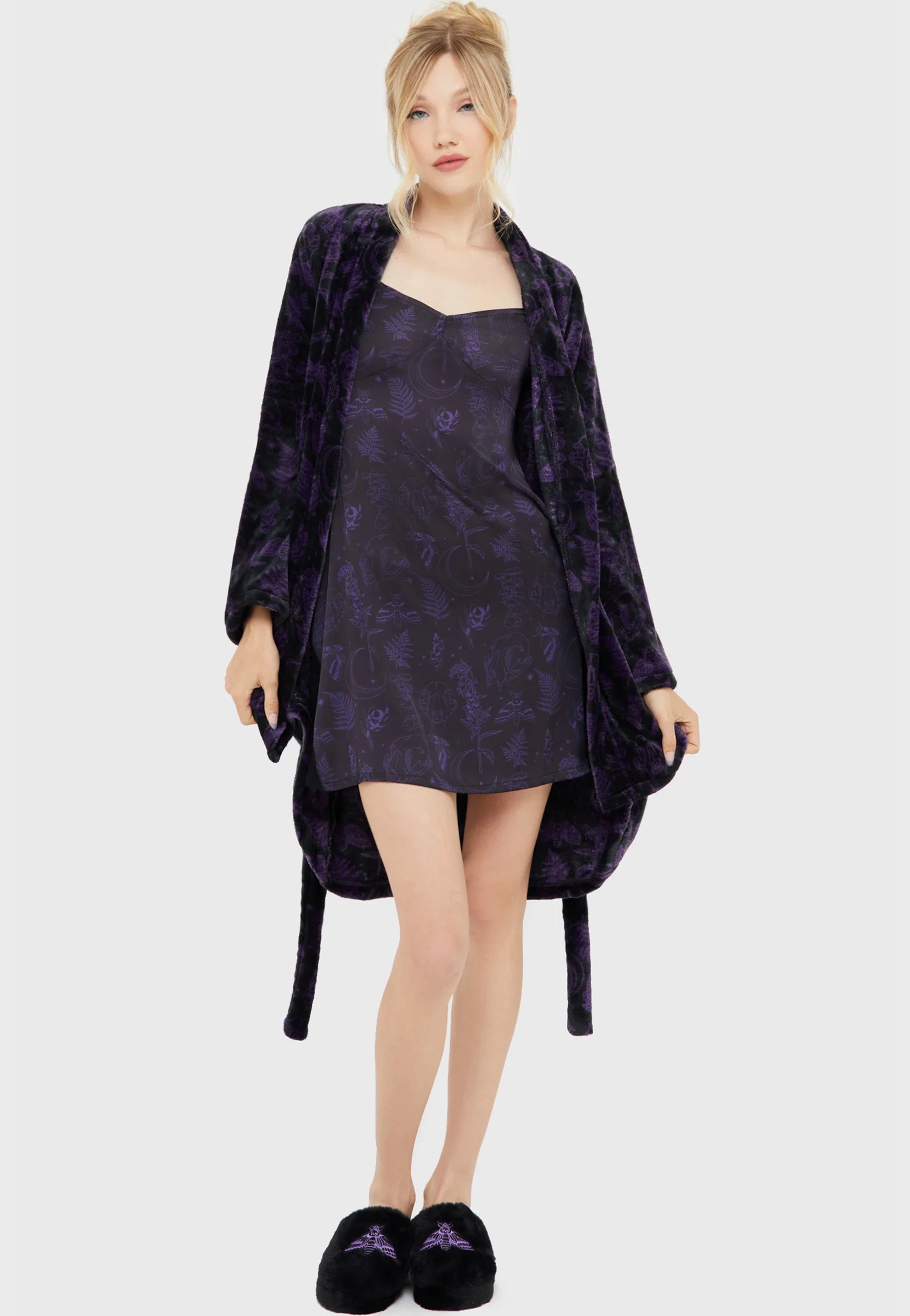 Killstar - Midnight Moth Slip Black/Purple - Dress | Women-Image