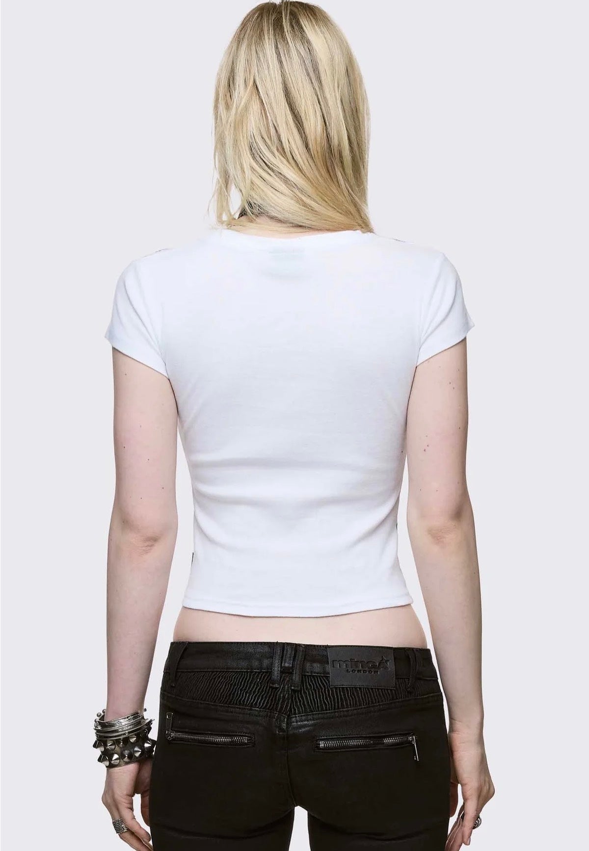 Minga London - Mind Glitch Baby White - T-Shirt | Women-Image
