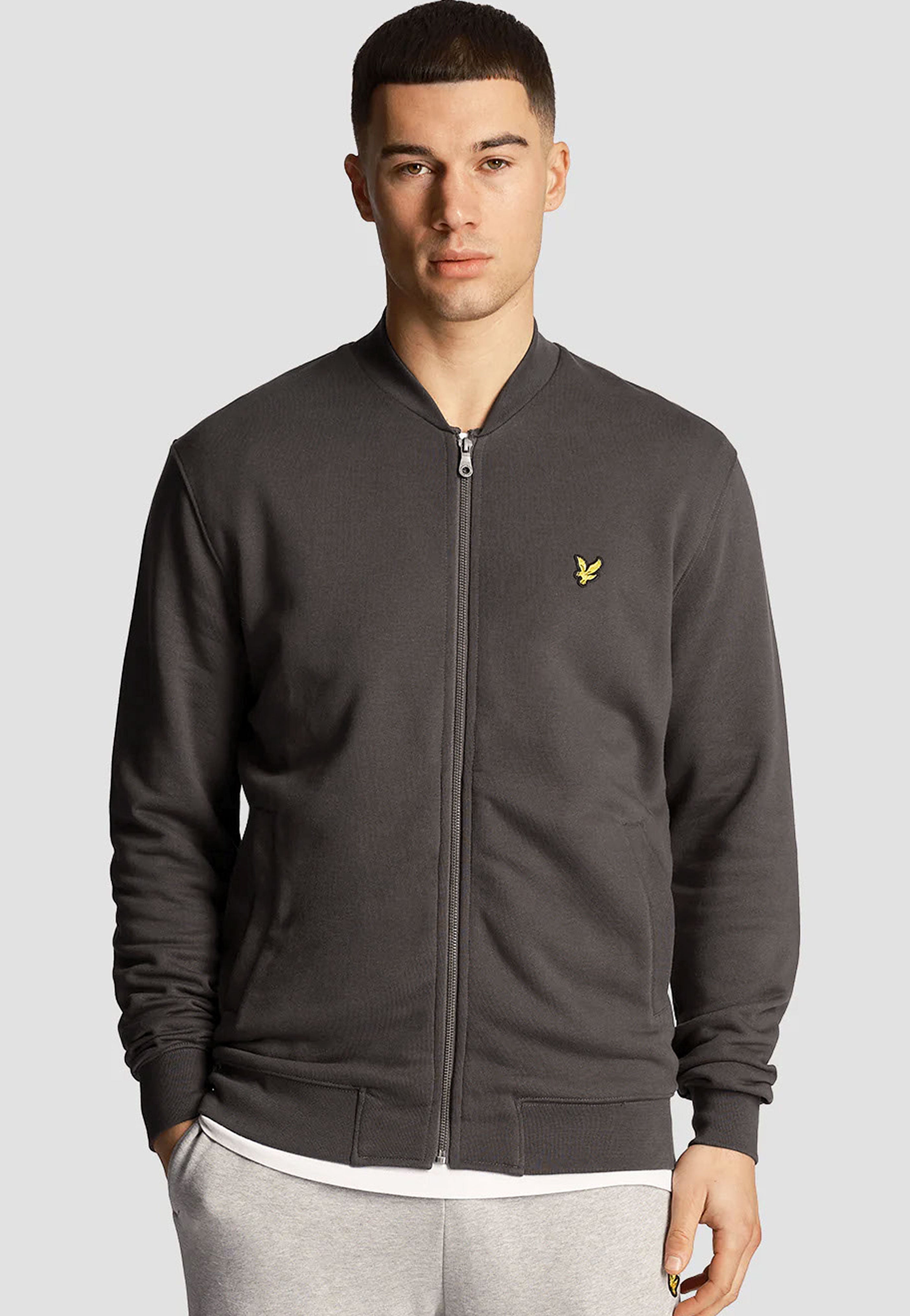 Lyle & Scott Loopback Jersey Gunmetal Zipper | Men-Image