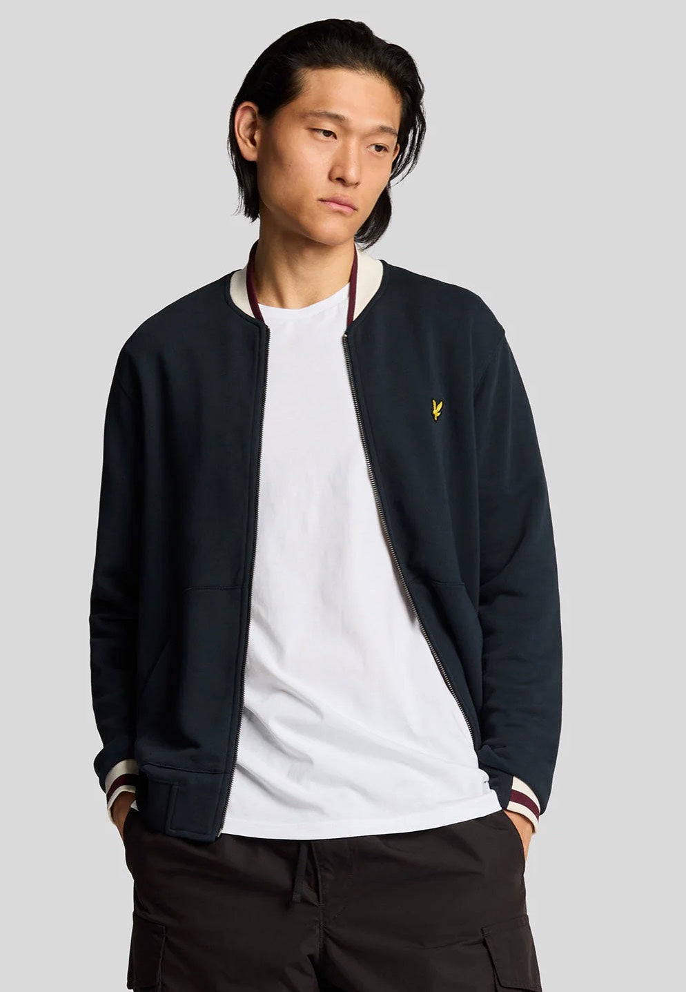 Lyle & Scott - Half Tipped Jersey Dark Navy - Jacket | Men-Image