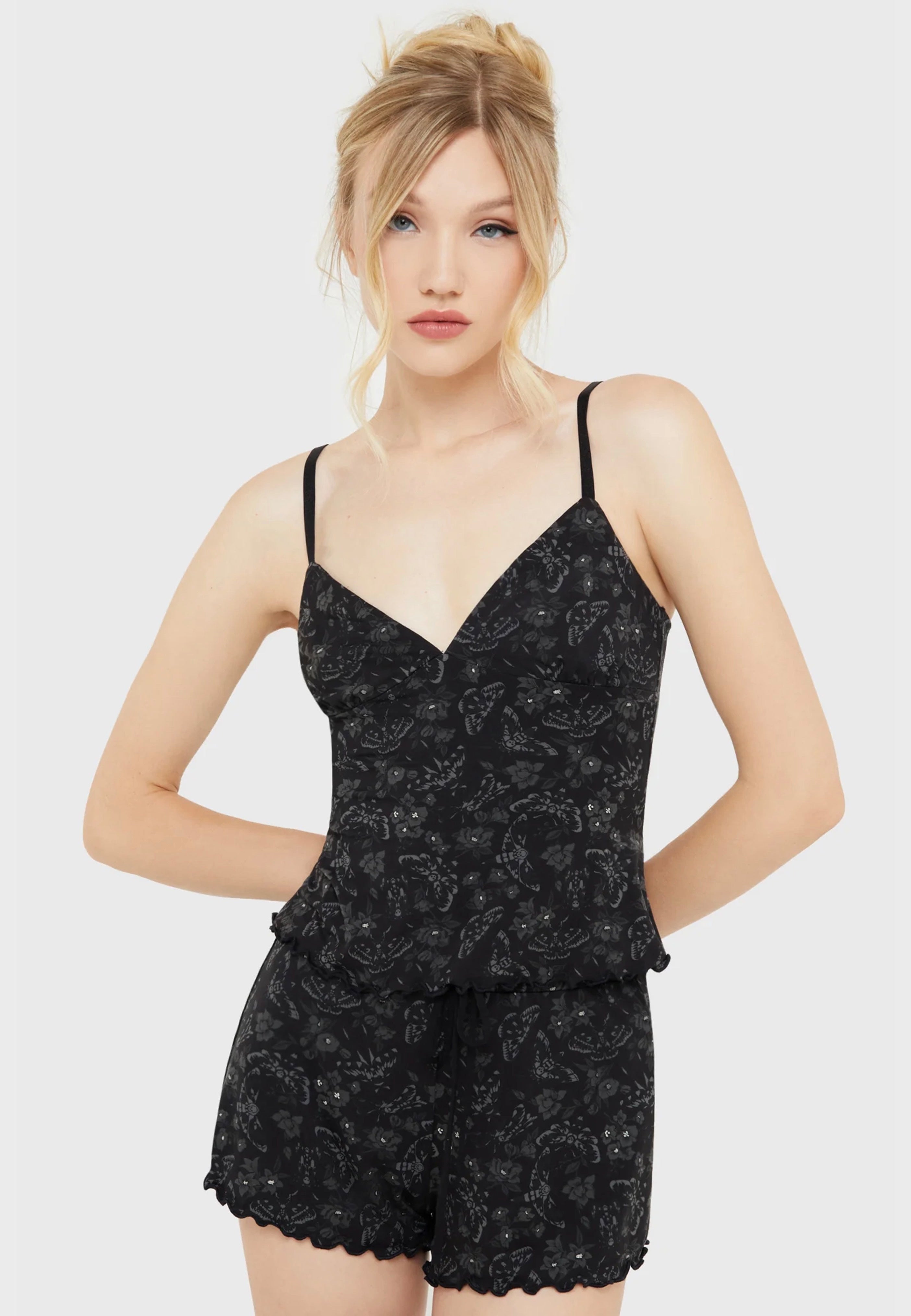 Killstar - Moth And Thorn Tartan/Black - Lounge Set | Women-Image