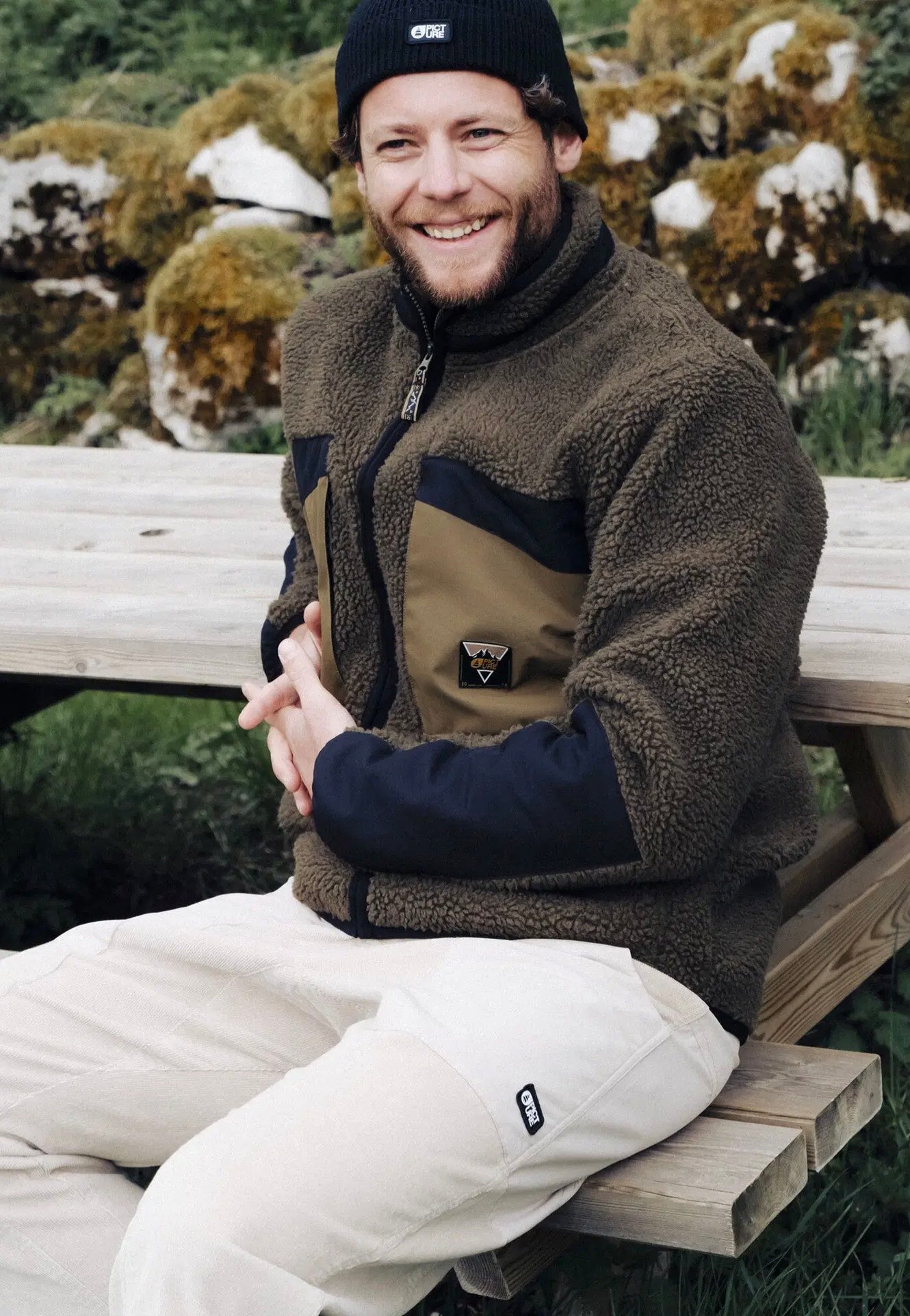 Picture - Pmbton Zip Fleece Tobacco/Black - Jacket | Men-Image