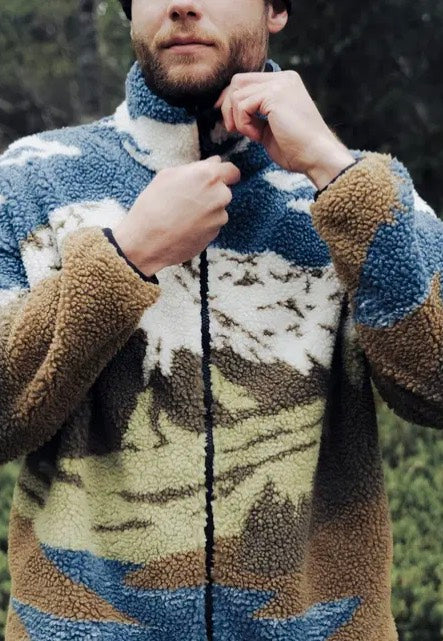 Picture - Halfdals Zip Cloudy Landscape Sherpa - Jacket | Men-Image