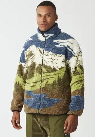 Picture - Halfdals Zip Cloudy Landscape Sherpa - Jacket | Men-Image