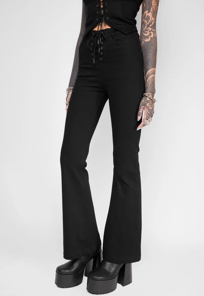 Mary Wyatt Sienna Lace-Up Black - Pants | Impericon