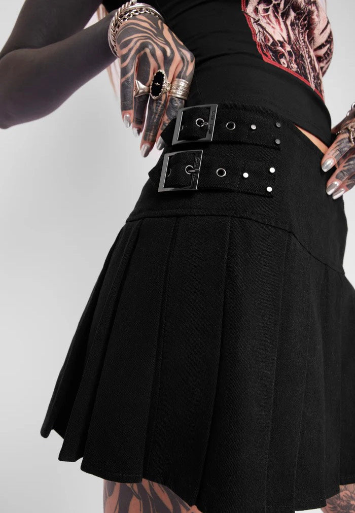 Mary Wyatt Daria Pleated Black - Skort | Impericon