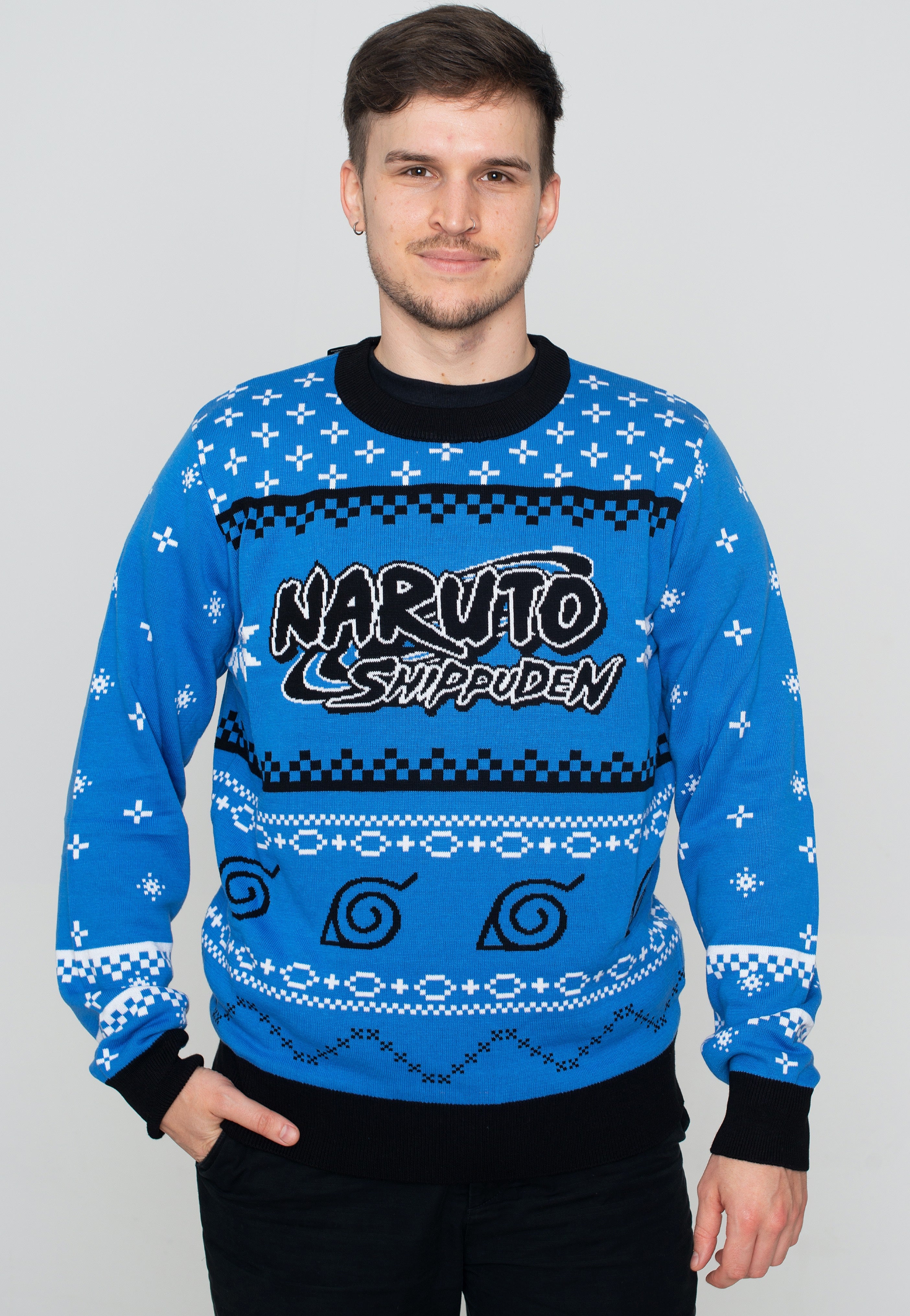 Naruto - Logo Xmas Knit Blue - Pullover | Men-Image
