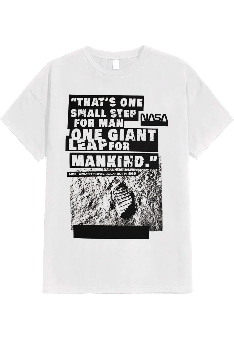 NASA - Foot Print On The Moon White - T-Shirt | Neutral-Image