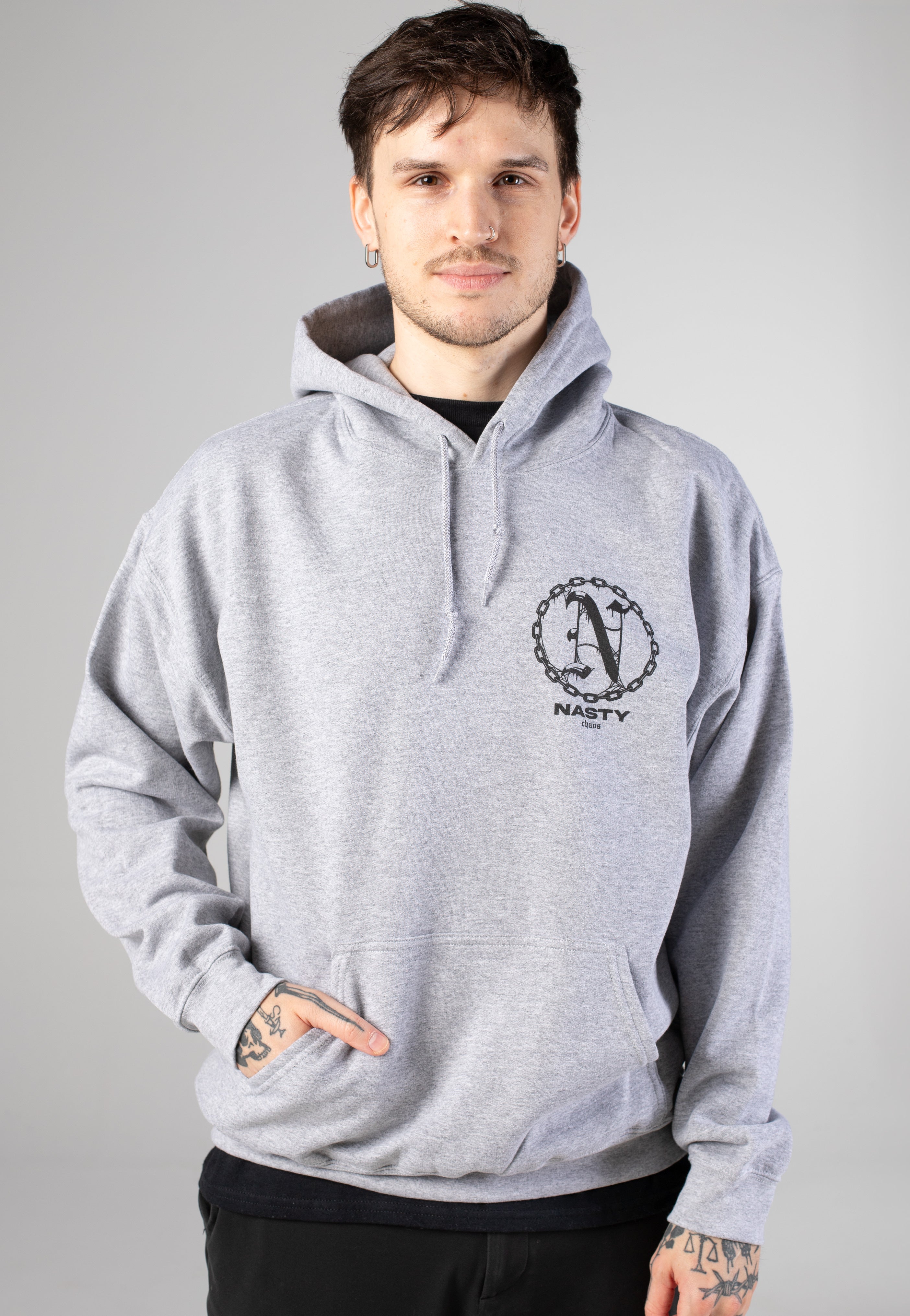 Nasty - Skull Chaos Sportsgrey - Hoodie | Men-Image