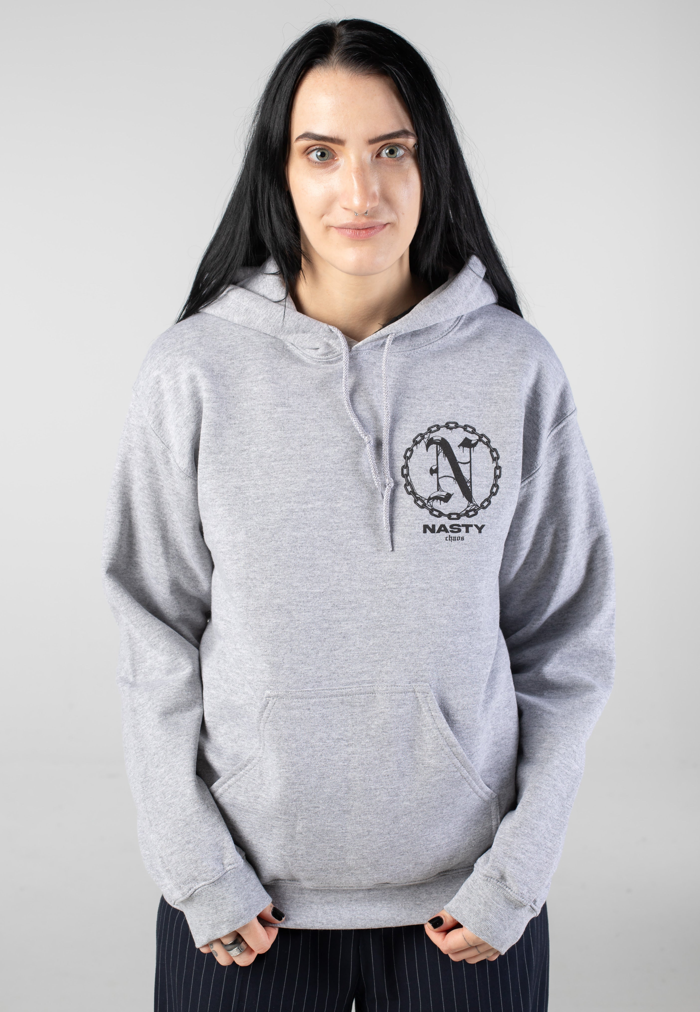 Nasty - Skull Chaos Sportsgrey - Hoodie | Women-Image