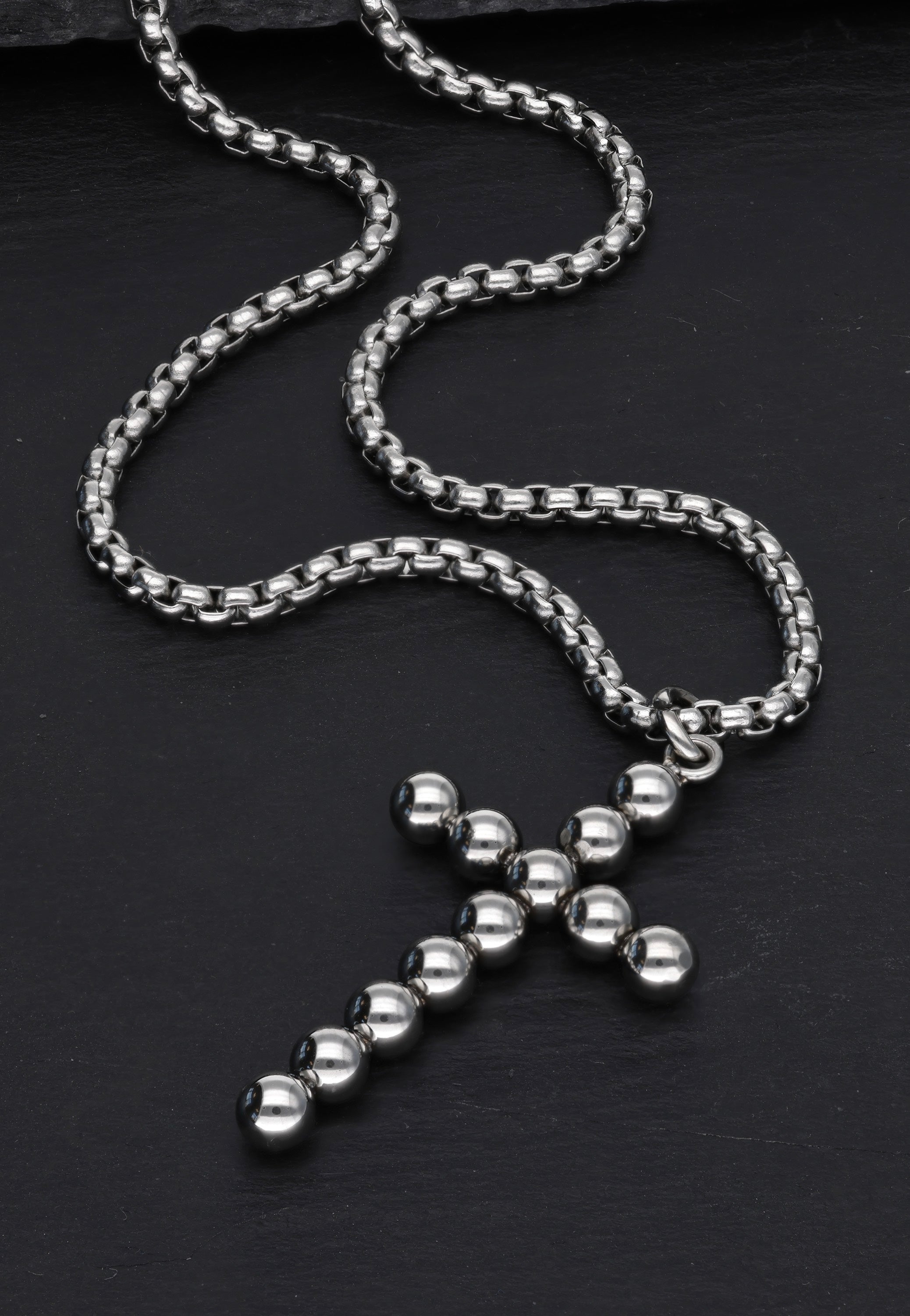 Wildcat - Bubble Cross Silver - Necklace | Neutral-Image
