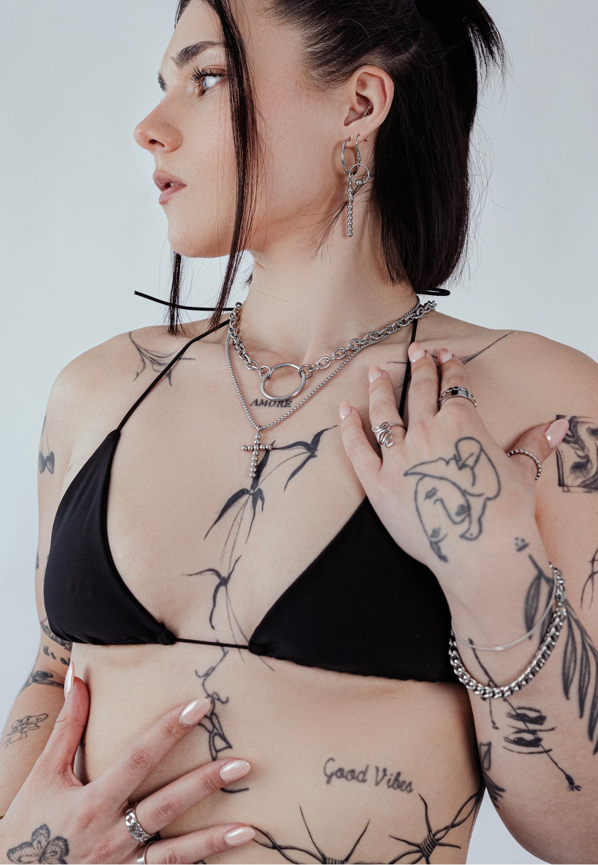 Wildcat - Bubble Cross Silver - Necklace | Neutral-Image