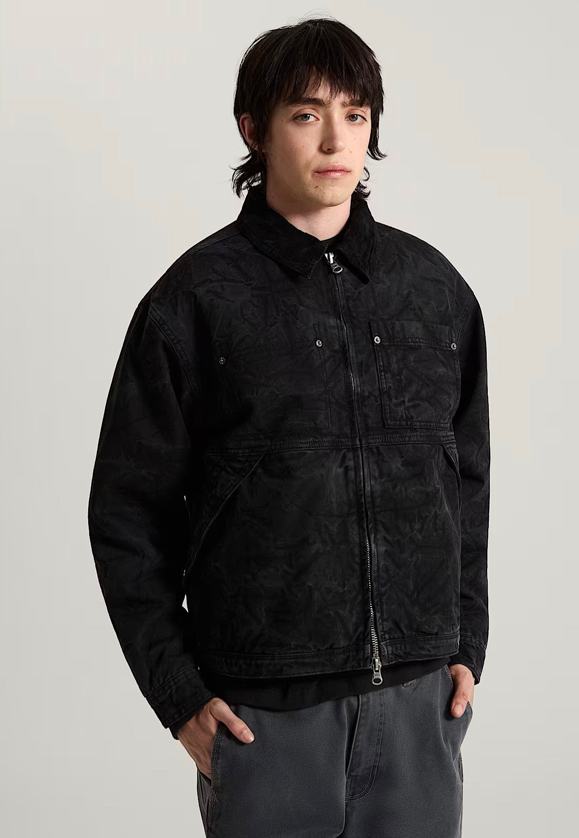 Vans Nico Cropped Chore Canvas Black Jacke | Men-Image
