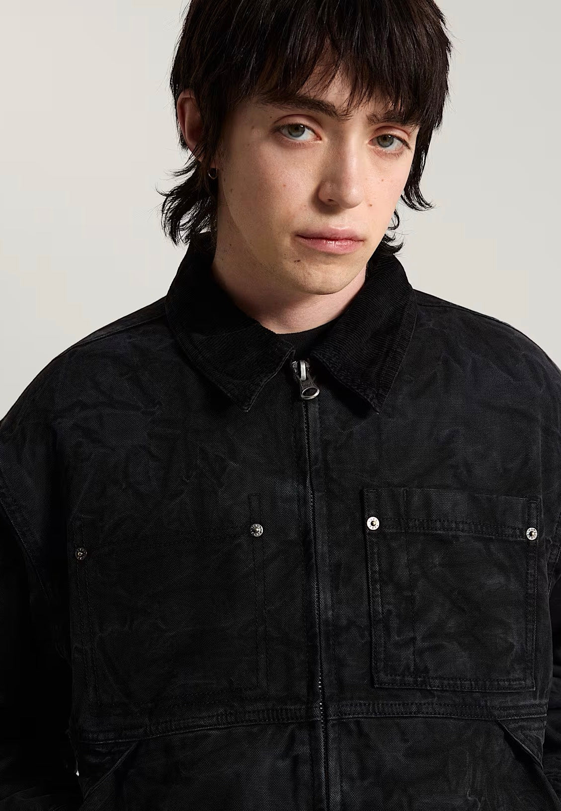 Vans Nico Cropped Chore Canvas Black Jacke | Men-Image