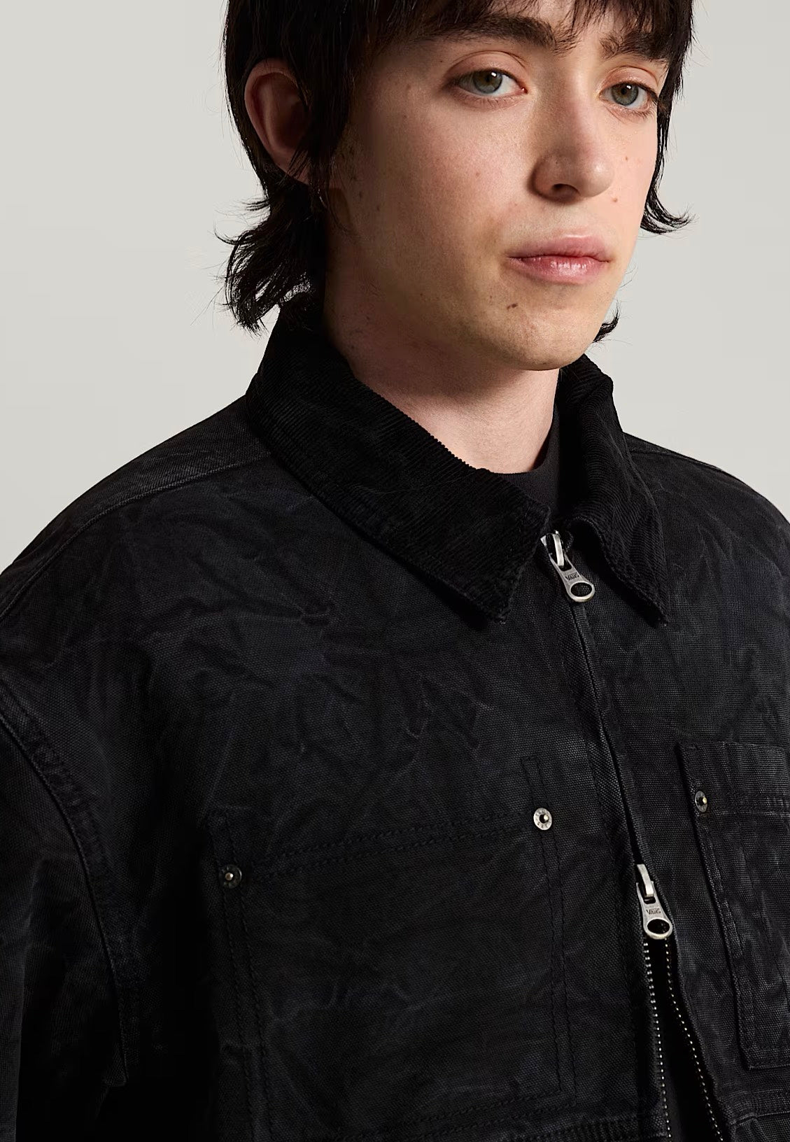 Vans Nico Cropped Chore Canvas Black Jacke | Men-Image