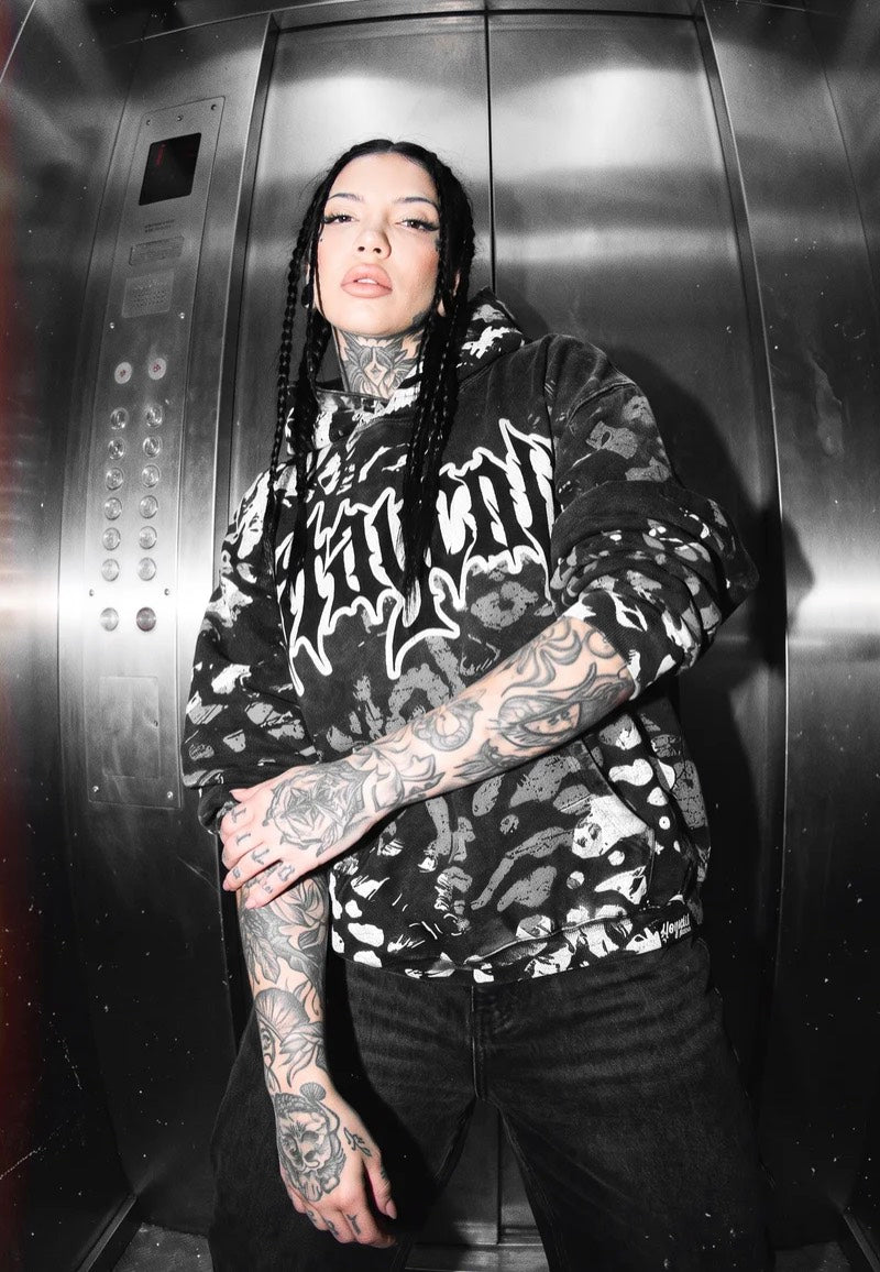 Stay Cold Apparel Night Ops (Glow In The Dark) Heavy Oversized Black Felpa con cappuccio | Men-Image
