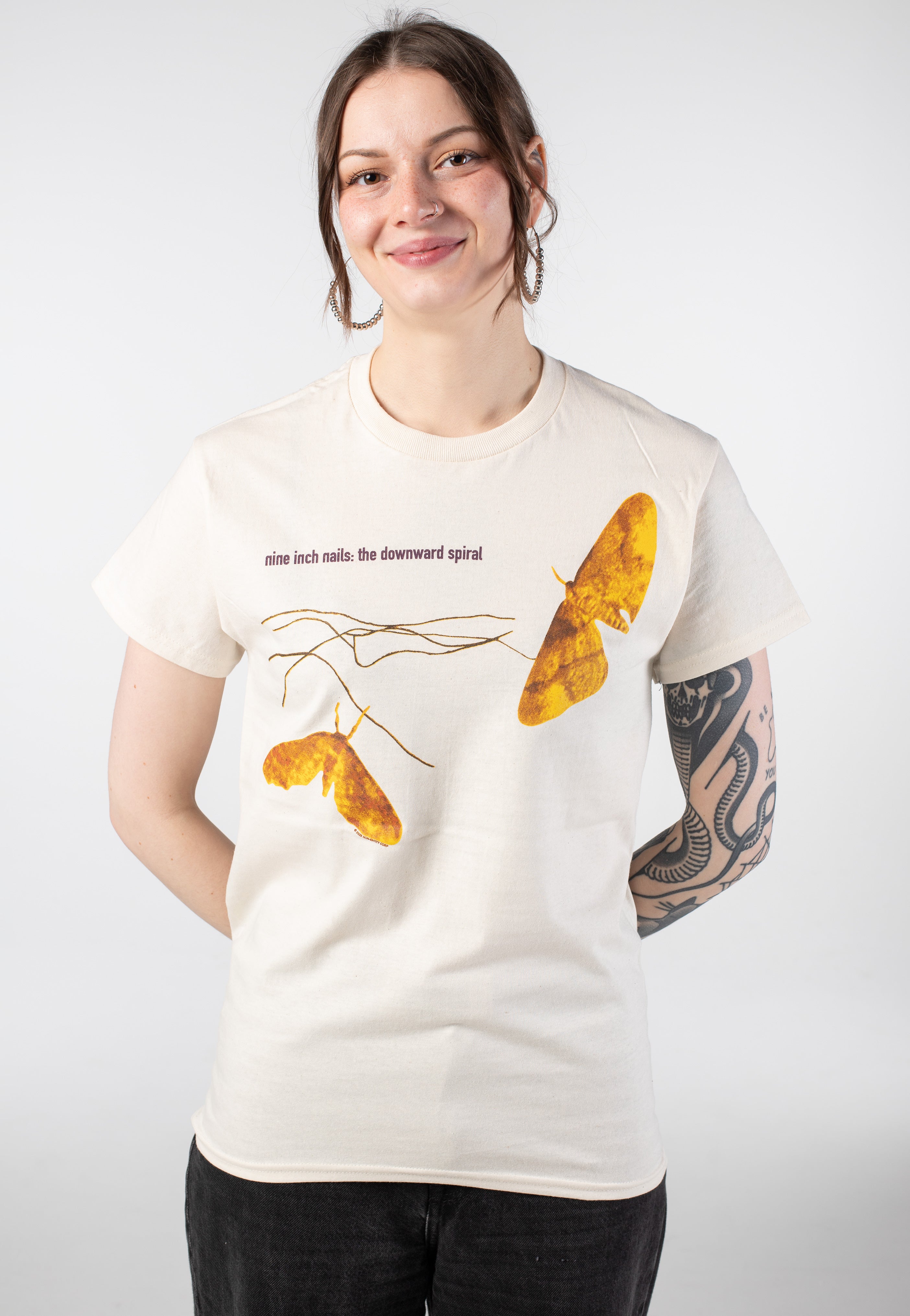 Nine Inch Nails - The Downward Spiral Moth Sand - T-Shirt | Women-Image