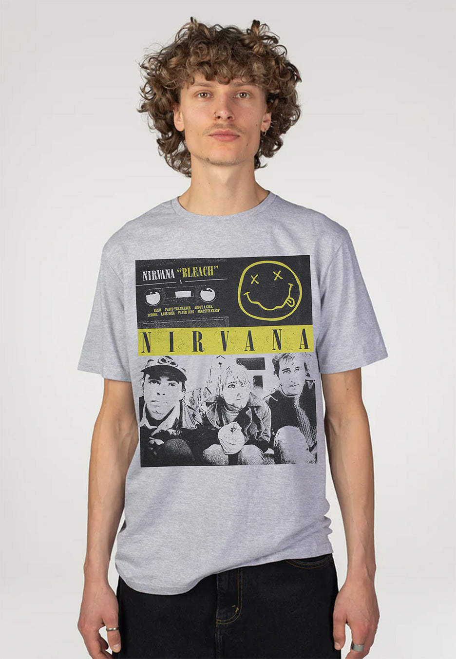 Nirvana Bleach Tape Photo Grey Camiseta | Men-Image