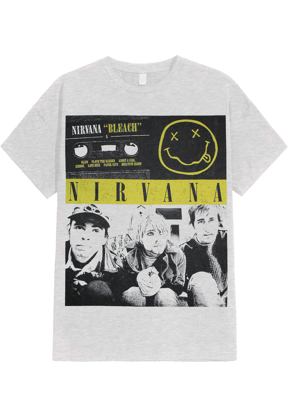 Nirvana Bleach Tape Photo Grey Camiseta | Neutral-Image
