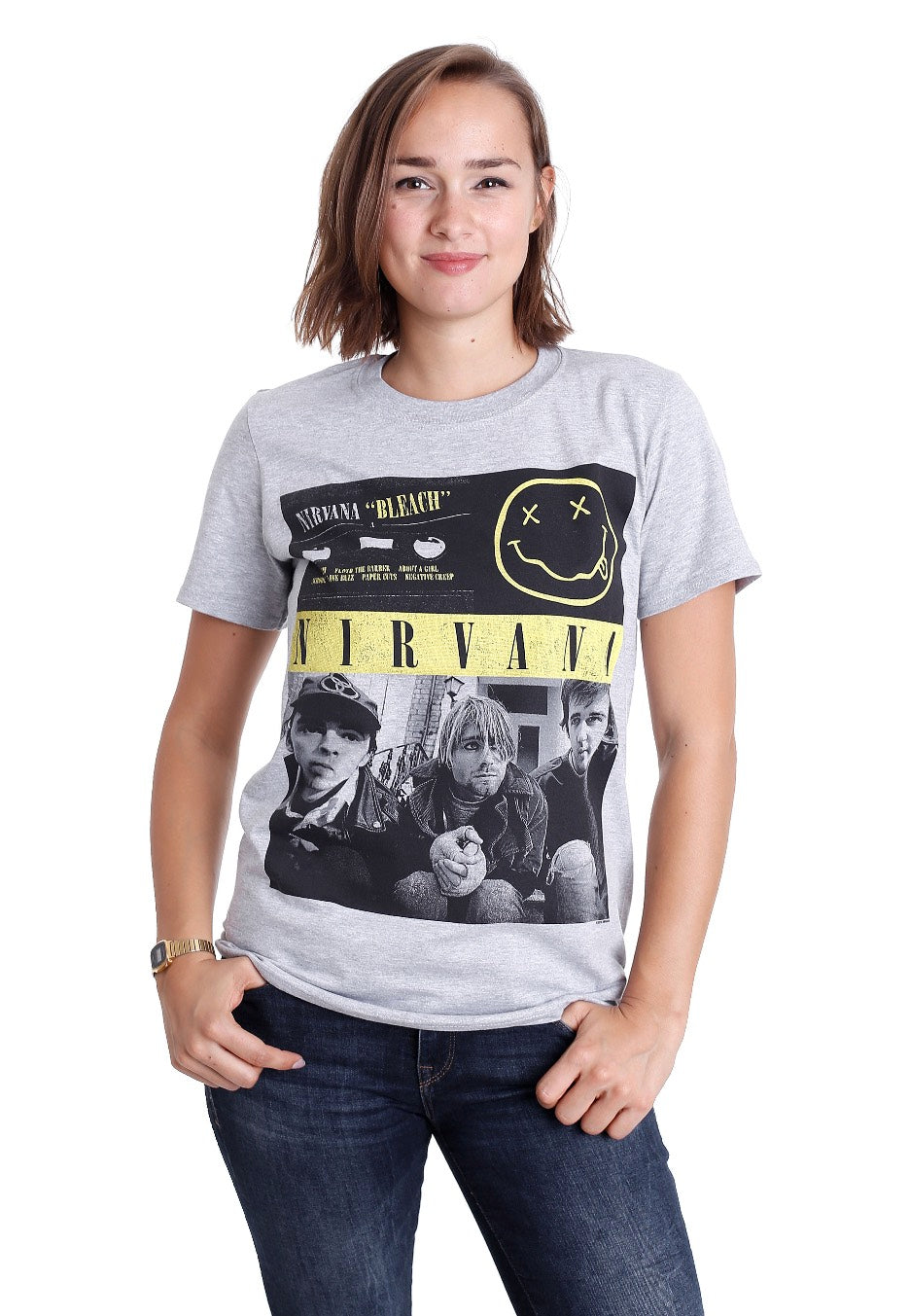 Nirvana - Bleach Tape Photo Grey - T-Shirt | Women-Image