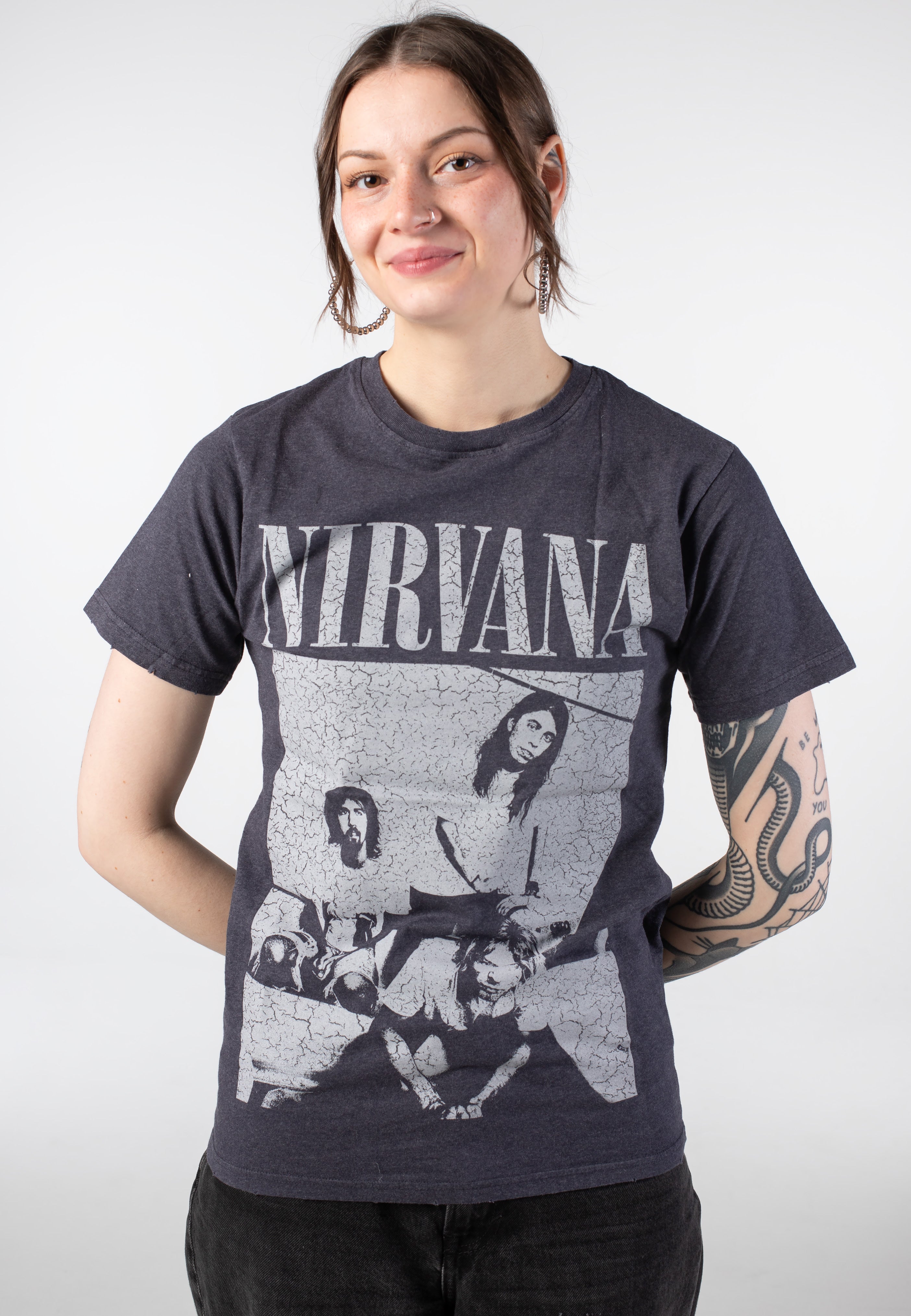Nirvana - Distressed Sitting - T-Shirt | Women-Image