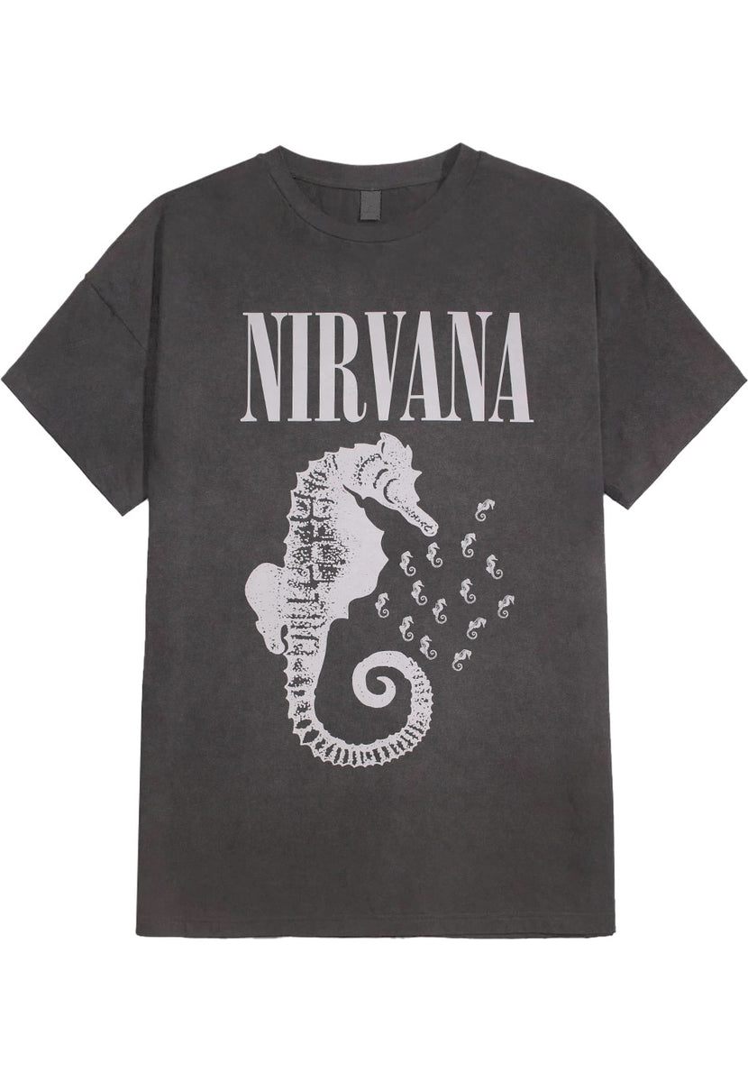 Nirvana Seahorse Mono Logo Washed - T-Shirt | Impericon