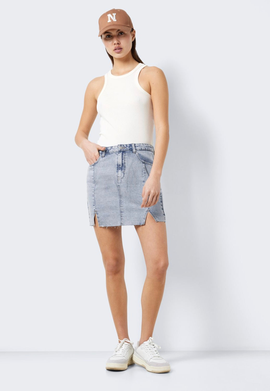 Noisy May - April Slit Light Blue Denim - Skirt | Women-Image
