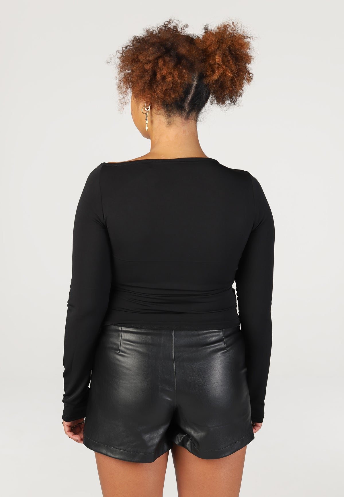 Noisy May Bella Tulla Asym Neck Black Top | Women-Image